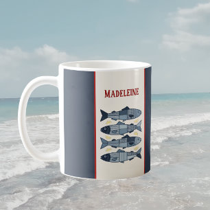 Sardines Citroenen Patchwork Quilted Kust Monogram Koffiemok