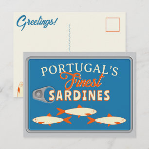 Sardines Groeten Aangepast Portugal Ingeblikte Vis Briefkaart