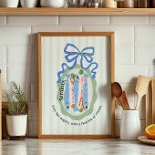 Sardines in a Plate in Green Bow Kitchen Poster