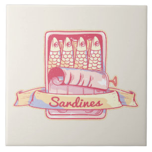 Sardines in een blik tegeltje