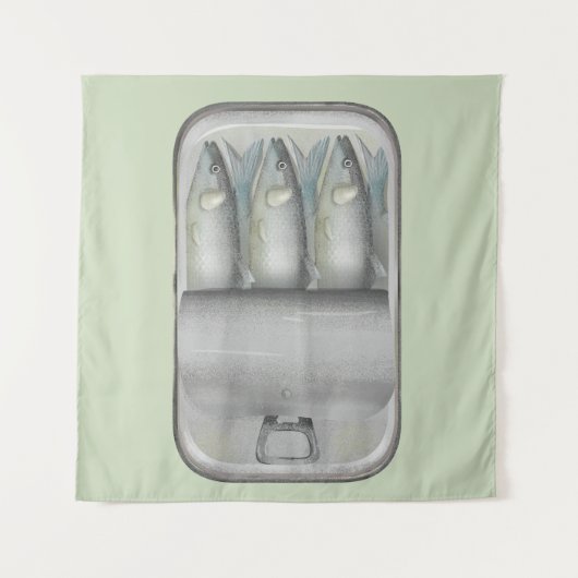 Sardines in een blik wandkleed (Voorkant)