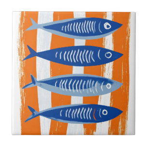 Sardines Kust Kunst Keramische Sier Tegel Tegeltje