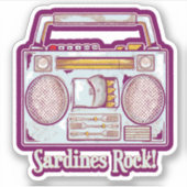 Sardines Rock Funny 80's Stereo Sticker (Voorkant)