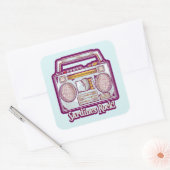 Sardines Rock Funny 80's Stereo Vierkante Sticker (Envelop)