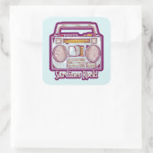 Sardines Rock Funny 80's Stereo Vierkante Sticker (Tas)