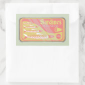 Sardines tin Retro poster stijl Rechthoekige Sticker (Tas)