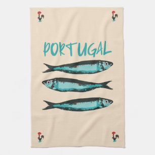 Sardines van Lissabon festival, symbool van Portug Theedoek