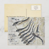 Sardines van Teisai, Hokuba Ukiyoe Briefkaart (Voorkant / Achterkant)