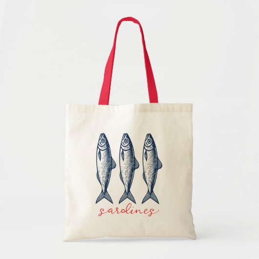 Sardines, visser markt Canvas tas (Voorkant)