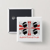 Sardinia flag - Grunge - badge (Devant & derrière)