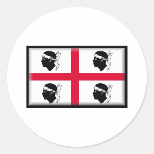 Sardinia Flag Ronde Sticker (Voorkant)