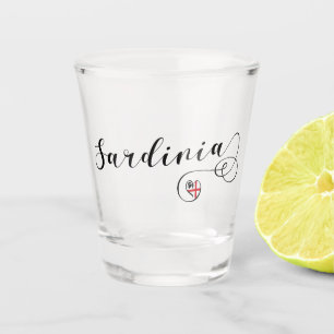 Sardinia Heart Flag, Sardinië, Shot Glas