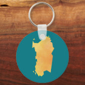 Sardinia Map Sleutelhanger (Voorkant)