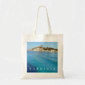 Sardinië canvas tas van helder blauw zee uitzicht (Voorkant)