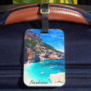 Sardinië Italië Mediterraan landschap Bagagelabel