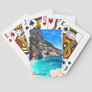 Sardinië Italië Mediterraan landschap Pokerkaarten