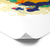 Sardinië, kaart van verfdruppels poster (Hoek)