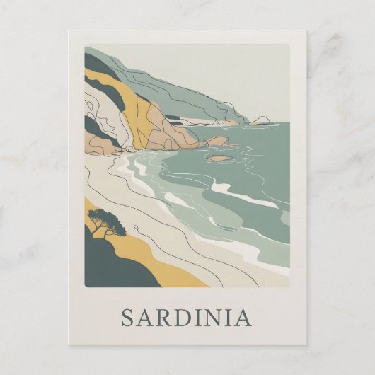 Sardinië minimalistisch briefkaart (Voorkant)