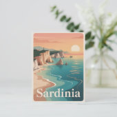 Sardinië  minimalistisch briefkaart (Staand voorkant)