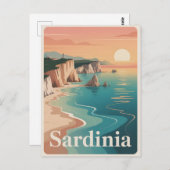 Sardinië  minimalistisch briefkaart (Voorkant / Achterkant)