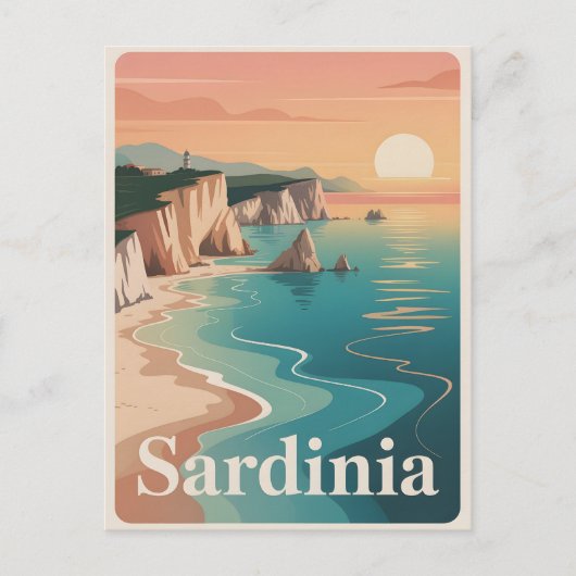 Sardinië  minimalistisch briefkaart (Voorkant)