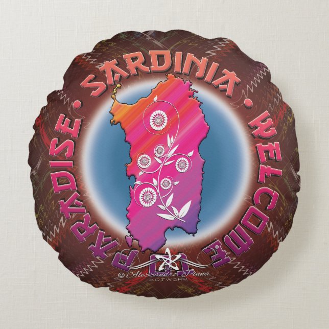 Sardinië Rond Kussen (Voorkant)