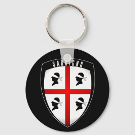 Sardinië, Shield Crest (zwart) Sleutelhanger