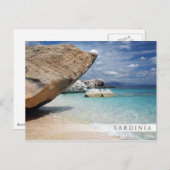 Sardinië strand met groot briefkaart van de gestee (Voorkant / Achterkant)
