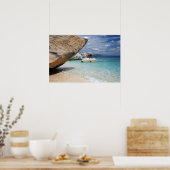 Sardinië strand met grote rotsen poster (Keuken)