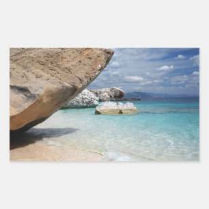 Sardinië strand met grote rotsen rechthoekige stic rechthoekige sticker