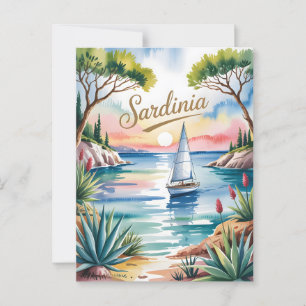 Sardinië waterverf briefkaart