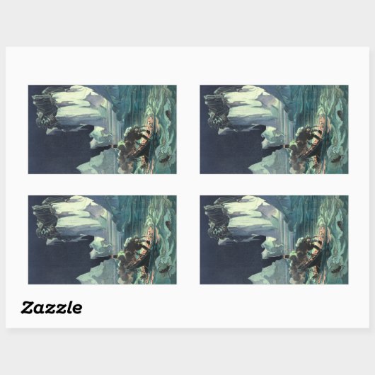Sargasso Zee Grim Reaper & Sinking of Titanic Rechthoekige Sticker (Vel)
