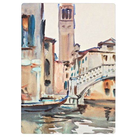 Sargent - Een brug en een Campanile, Venetië, Klembord (Achterkant)