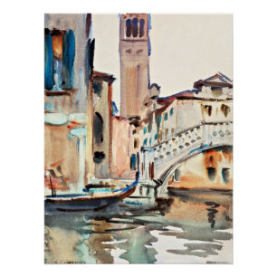Sargent - Een brug en een Campanile, Venetië, Perfect Poster