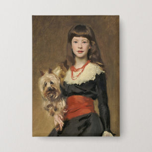 Sargent Meisje met hond Beatrice Townsend Portret Button
