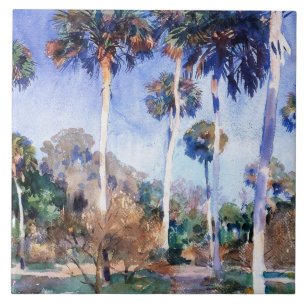 Sargent - Palms, een schilderij van John Singer Sa Tegeltje