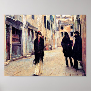 Sargent - Street in Venetië, mooie kunst Poster