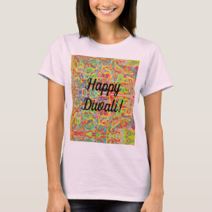 sari abstract design en Happy Diwali T-shirt