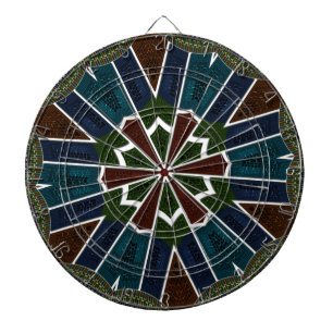 Sari geïnspireerd ontwerp met ingewikkelde details dartbord