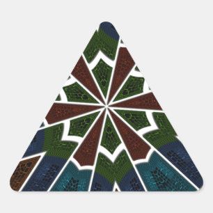 Sari geïnspireerd ontwerp met ingewikkelde details driehoek sticker