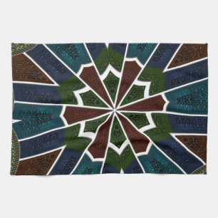 Sari geïnspireerd ontwerp met ingewikkelde details theedoek