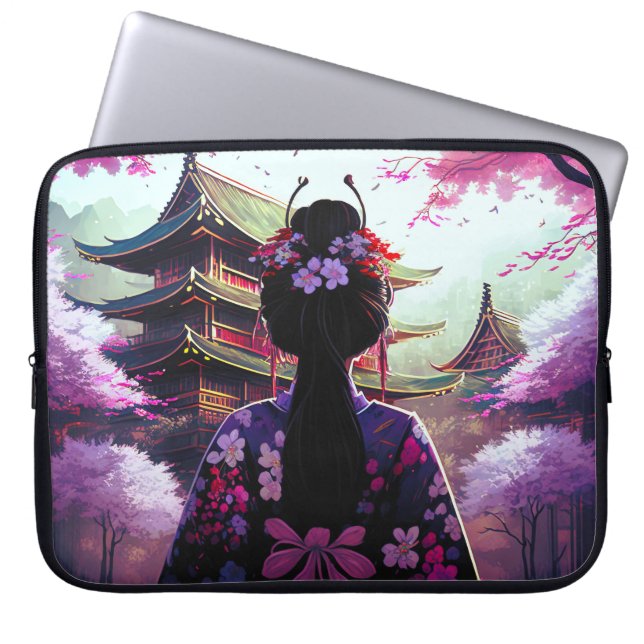 Sari Kirschblüten - Gerätehülle Laptop Sleeve (Voorkant)