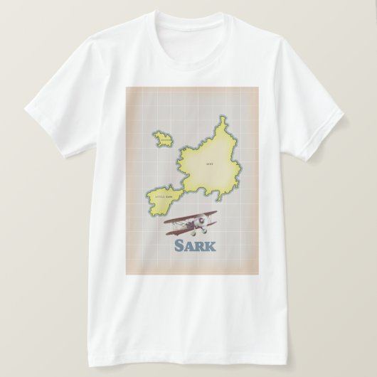 Sark vintage stijl kaart t-shirt (Design voorkant)