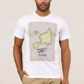 Sark vintage stijl kaart t-shirt (Voorkant)