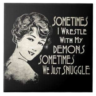 SARKTISCH Wemens Meme Soms wrijf ik Tegeltje