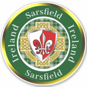 Sarsfield Ierse Schild/Celtisch Kruis Persoonlijk Sticker