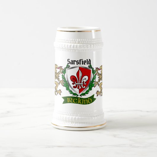Sarsfield Irish Shield Beer Stein Bierpul (Center)