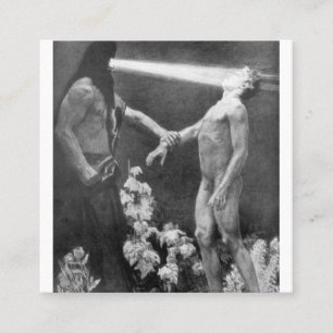 Sascha Schneider - Hypnosis Vintage Duitse occulte Vierkante Visitekaartje