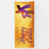 Sash pourpre sur croix | Bonne bannière de Pâques (Vertical)