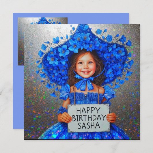 SASHA ~ Carte d'anniversaire ~ Bluebells ~ (Devant / Derrière)